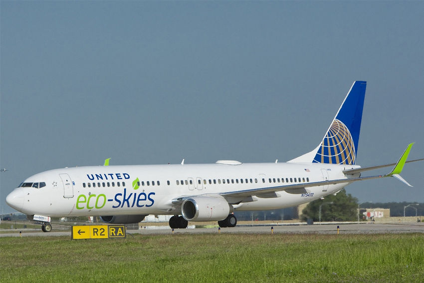 united airlines eco skies saf safs